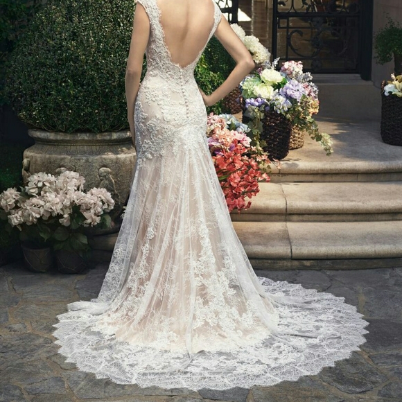 Elegant Lace Wedding Dress Casablanca By Cassa Size 8 - Picture 3 of 3